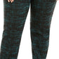 Calça feminina jacquard pull-on JM Collection, verde, tamanho 28W