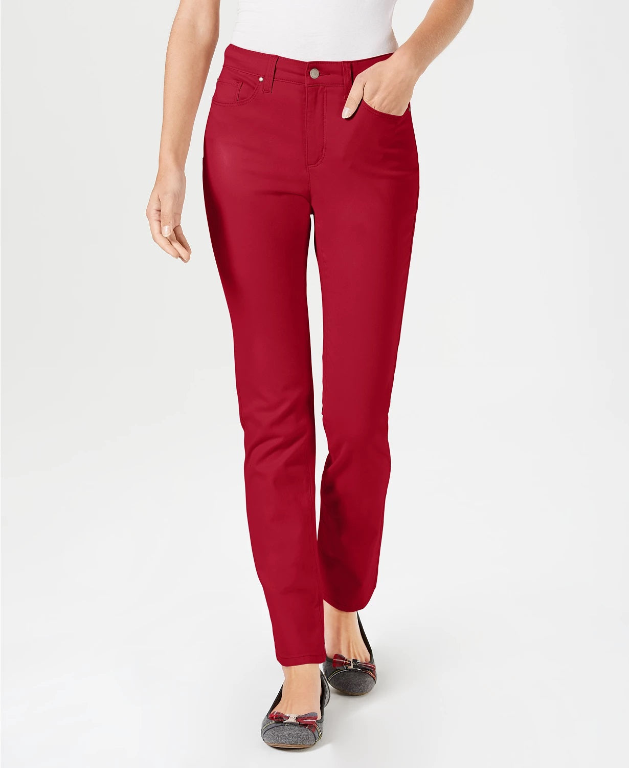 Calça jeans feminina Lexington reta Charter Club tamanho 4 Petite