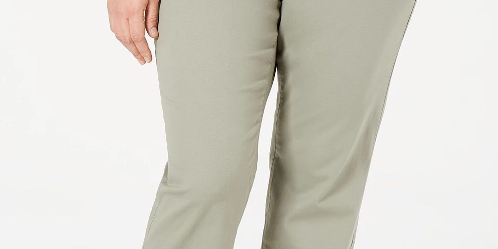 Calça feminina Charter Club Plus Twill Lexington verde tamanho 14W