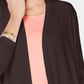 Karen Scott Cardigan Feminino Petite OpenFront Marrom Tamanho Grande