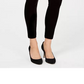 Leggings de veludo femininas JM Collection, azul, tamanho pequeno e pequeno