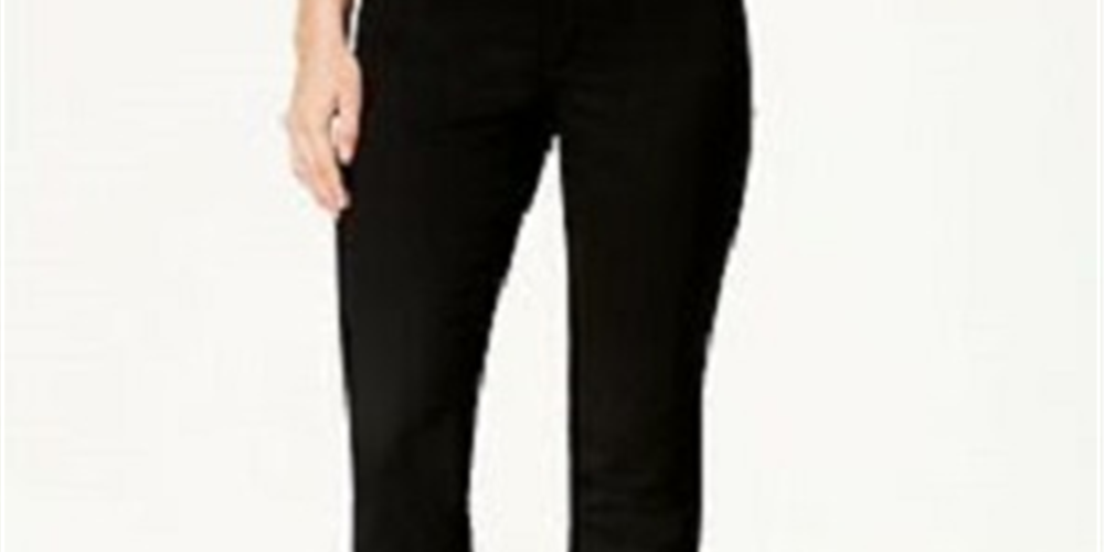 Calça jeans feminina Charter Club Tummy Control Bristol Capri preta tamanho 4 Petite