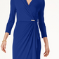 Vestido envelope falso feminino Charter Club Petite, azul, tamanho Petite X-Large