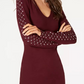 Túnica feminina com decote em V e strass, tamanho grande, roxa, da INC International Concepts