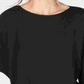 Suéter feminino de malha canelada com manga dolman e gola joia da INC International Concepts, preto, tamanho pequeno