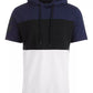 ID Ideology Moletom com capuz masculino de manga curta com blocos de cores, azul, tamanho 3 extra grande