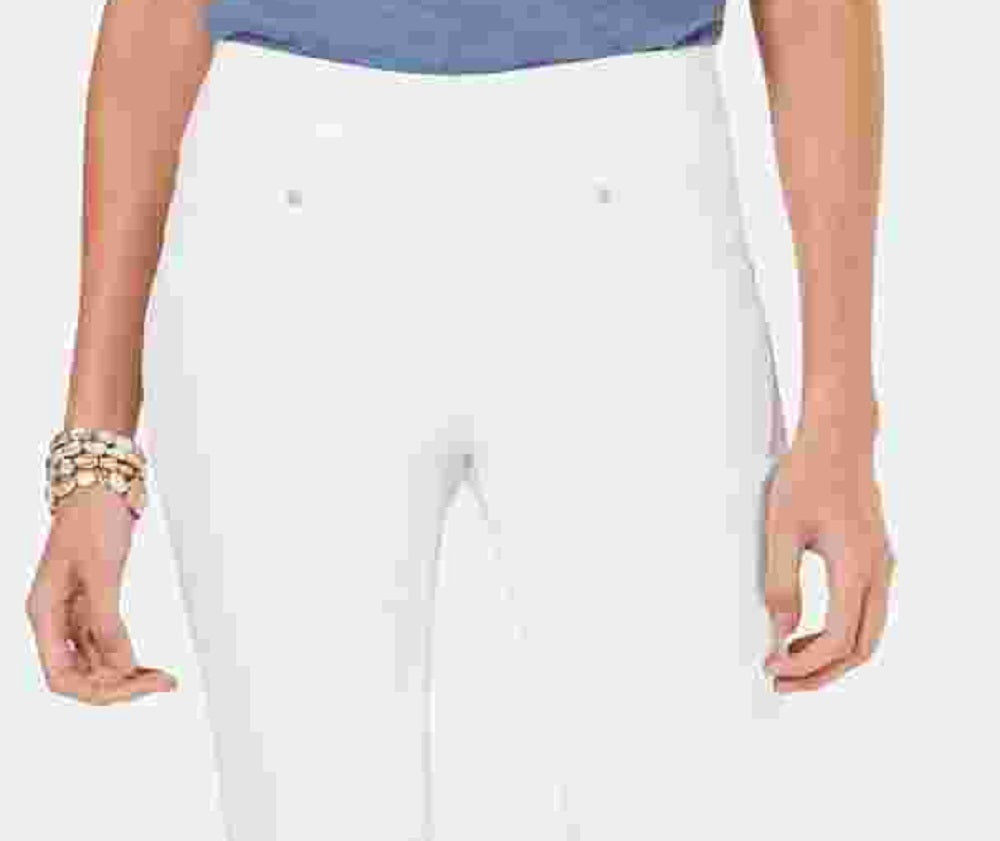 Calça jeans estilo boyfriend feminina, branca, tamanho grande