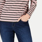 Charter Club Feminino Listrado Canelado Gola Alta Rosa Tamanho X-S