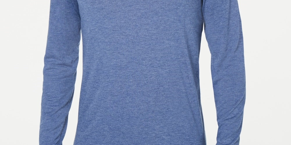 Camiseta masculina Alfani com decote em V, azul, tamanho extragrande