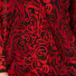 Blusa feminina INC International Concepts com sobrepeliz e estampa de pergaminho transparente, ilusão, vermelha, tamanho 0X