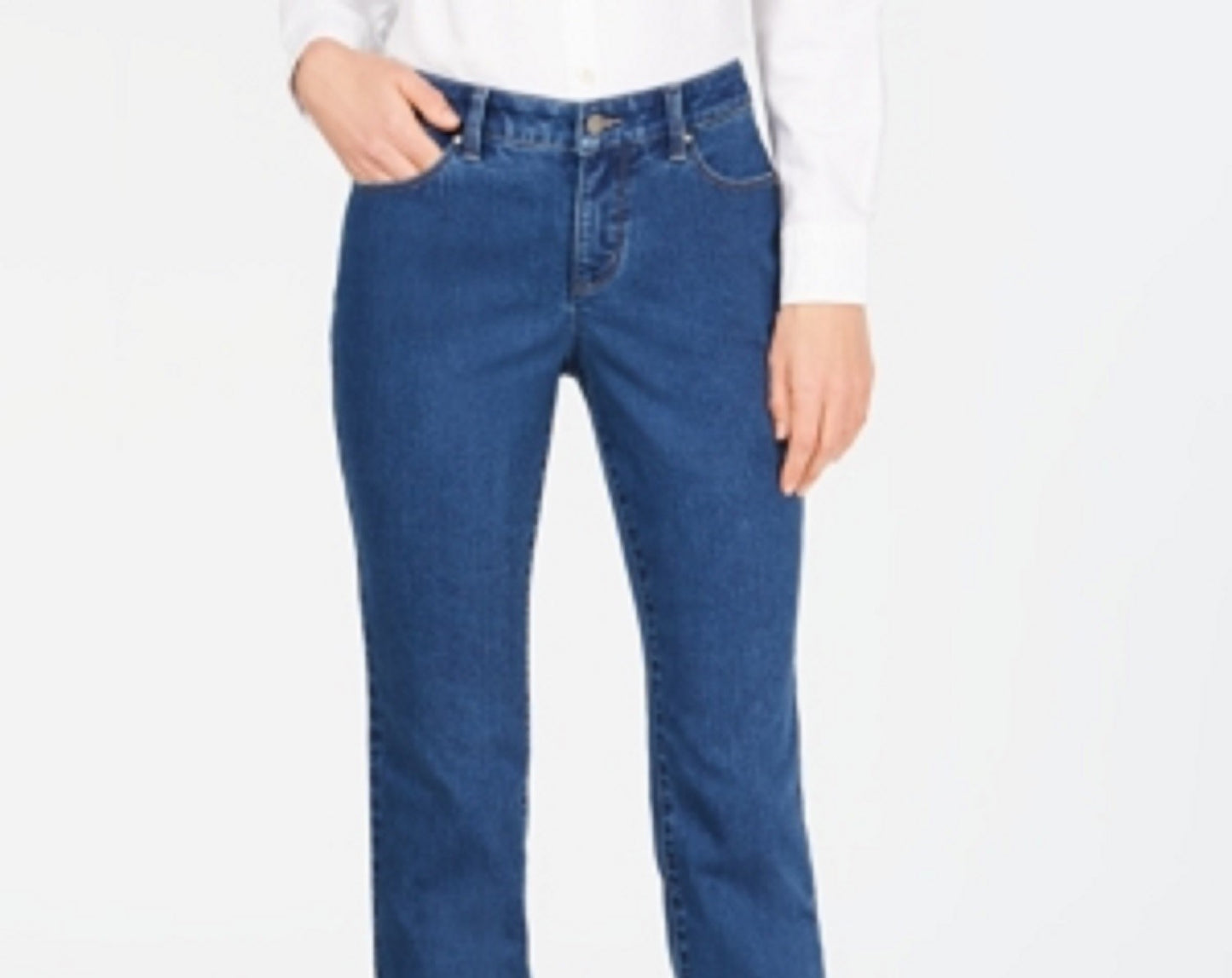Calça jeans feminina Charter Club Tummy Control na altura do tornozelo, azul, tamanho 10
