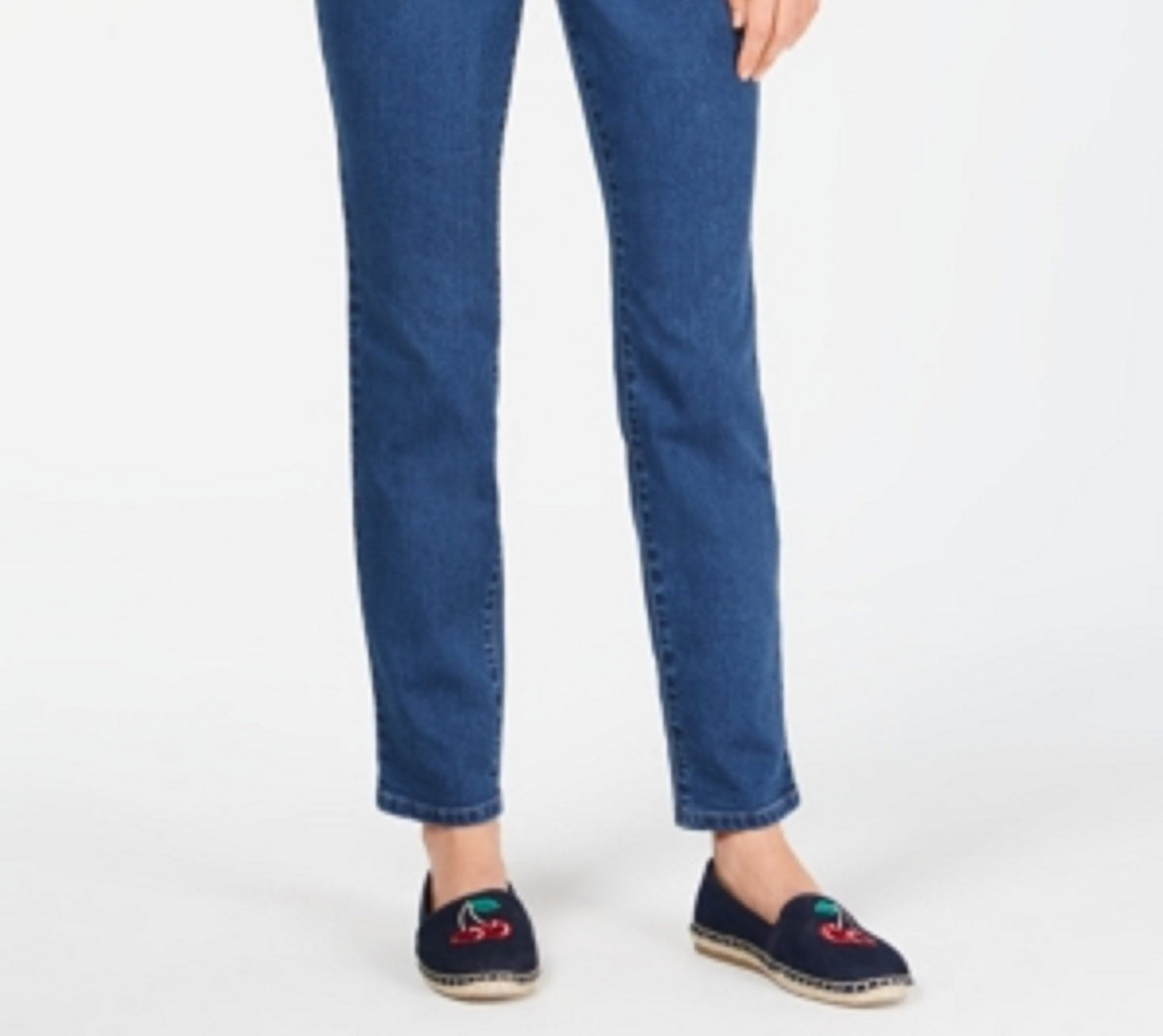 Calça jeans feminina Charter Club Tummy Control na altura do tornozelo, azul, tamanho 10