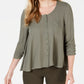 Top estilo feminino estilo &amp; co, verde, tamanho grande