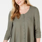 Top estilo feminino estilo &amp; co, verde, tamanho grande