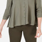 Top estilo feminino estilo &amp; co, verde, tamanho grande