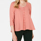 Top curto estilo feminino estilo &amp; co, laranja, tamanho pequeno