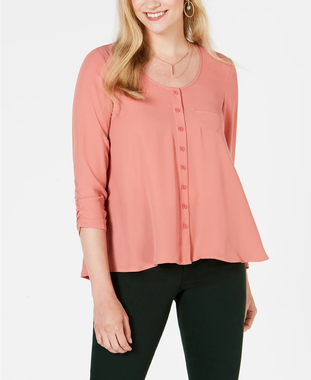 Top curto estilo feminino estilo &amp; co, laranja, tamanho pequeno