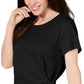 Top feminino com amarração lateral Style &amp; Co, preto, tamanho grande