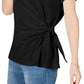 Top feminino com amarração lateral Style &amp; Co, preto, tamanho grande