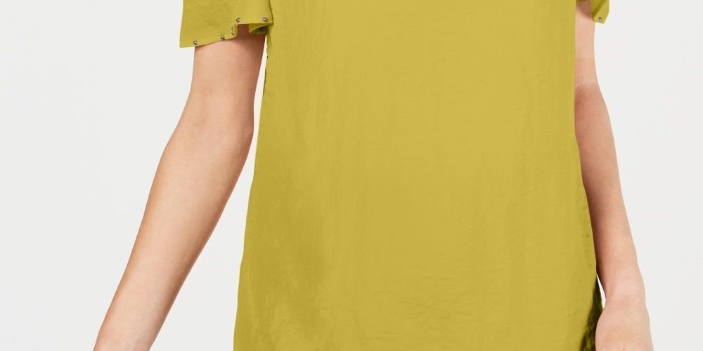 Blusa feminina com babados e ombros de fora, verde, tamanho médio, da coleção JM