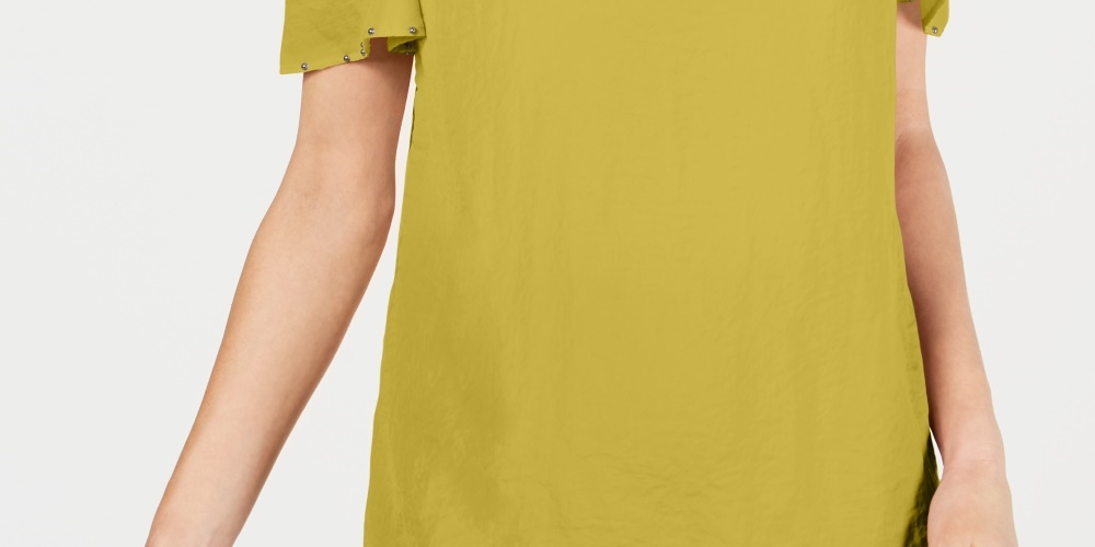 JM Collection Top feminino com babados e ombros de fora, verde, tamanho XX-G