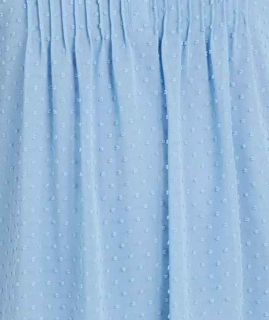 Charter Club Blusa feminina texturizada com babados duplos, azul, tamanho médio