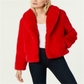 INC International Concepts Casaco de pele sintética feminino vermelho tamanho médio