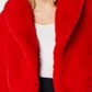 INC International Concepts Casaco de pele sintética feminino vermelho tamanho médio