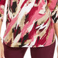 Blusa feminina com estampa de zíper JM Collection, roxa, tamanho pequeno