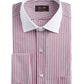 Camisa social masculina Tasso Elba Classic/Regular Fit, sem passar, de algodão Supima, com listras e punho francês, vermelha, tamanho 34-35