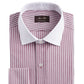 Camisa social masculina Tasso Elba Classic/Regular Fit, sem passar, de algodão Supima, com listras e punho francês, vermelha, tamanho 34-35