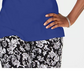 Karen Scott Blusa feminina de algodão com amarração no pescoço, azul, tamanho médio