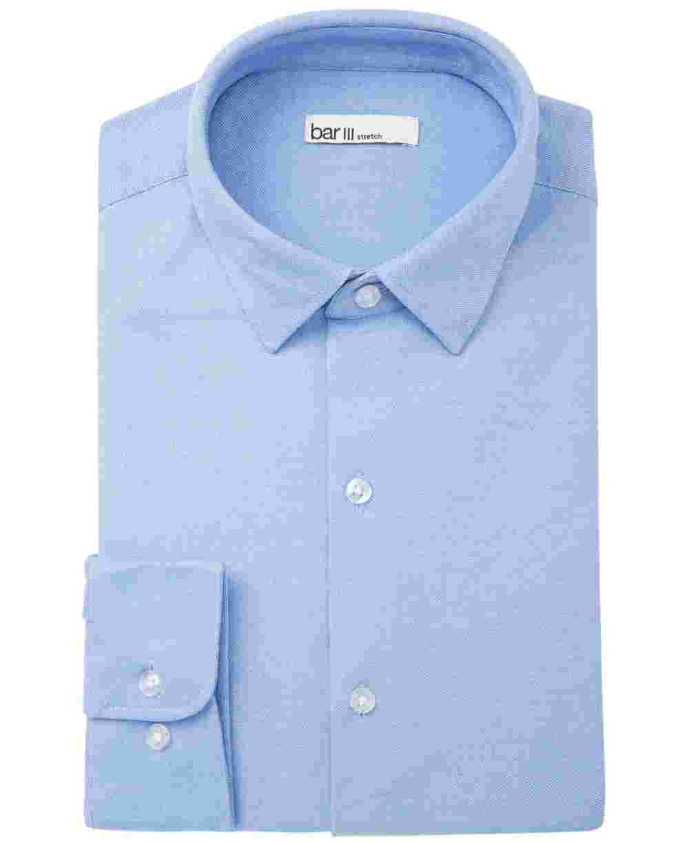 Camisa social masculina Bar III azul claro mesclada tamanho marinho 17,5-36X37
