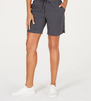 Ideology Women's 7 Woven Shorts Grey Size Large