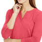 Charter Club Supima Cotton Top com decote aberto feminino, rosa, tamanho extra grande