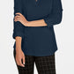 Charter Club Petite Supima Cotton Top com decote aberto para mulheres, azul, tamanho 44