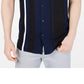 Camisa listrada estilo bowler masculina Alfani, tamanho XXX-G, azul-marinho