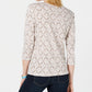 Blusa feminina Karen Scott com estampa de videira e manga 3/4, bege, tamanho grande