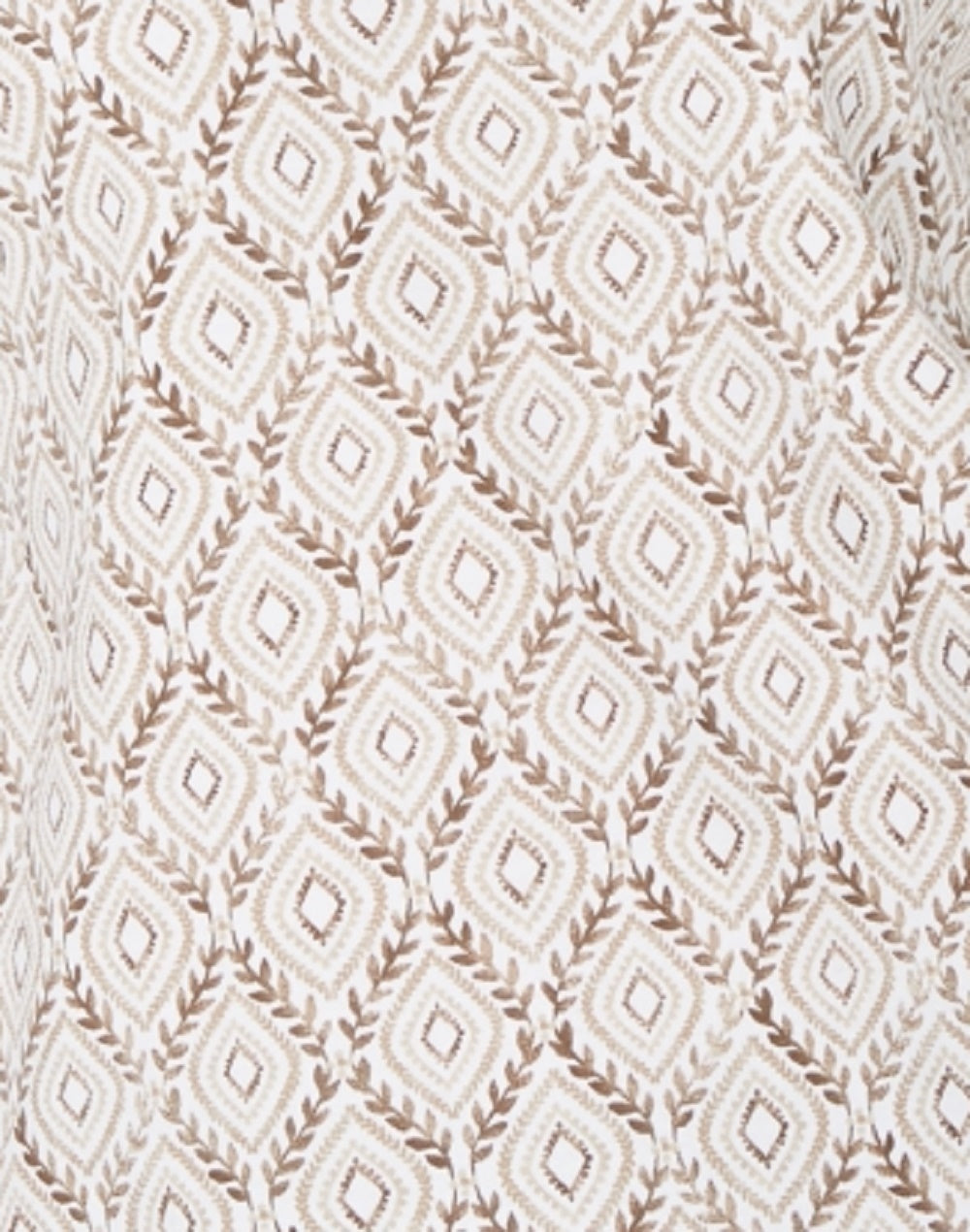 Blusa feminina Karen Scott com estampa de videira e manga 3/4, bege, tamanho grande