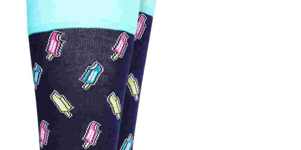 Meias Ice Pops Masculinas Bar III Azul Marinho Tamanho Regular