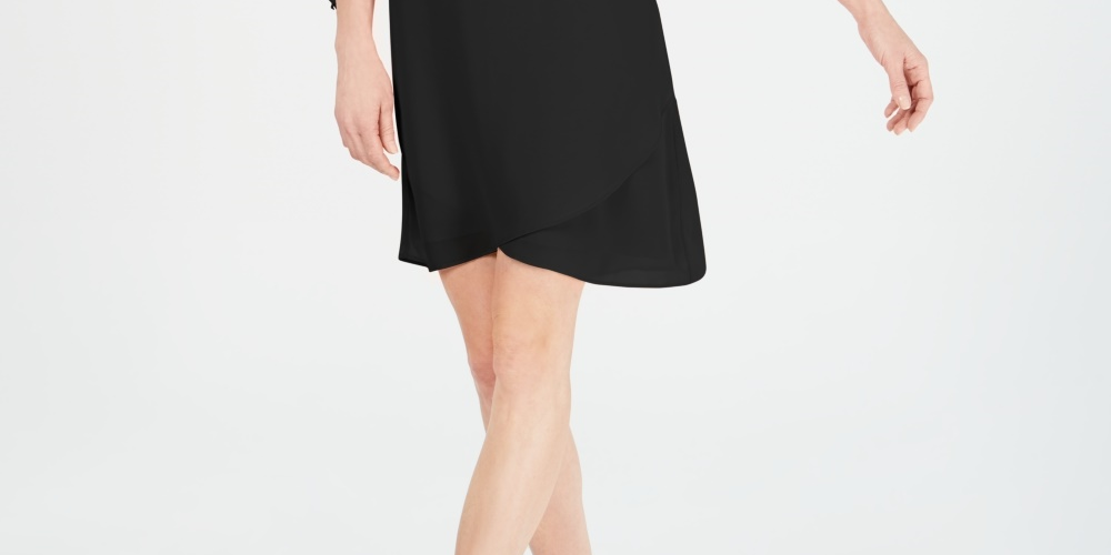 Vestido feminino com mangas amarradas e colar, preto, tamanho pequeno grande, coleção JM