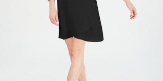 Vestido feminino com mangas amarradas e colar, preto, tamanho pequeno grande, coleção JM