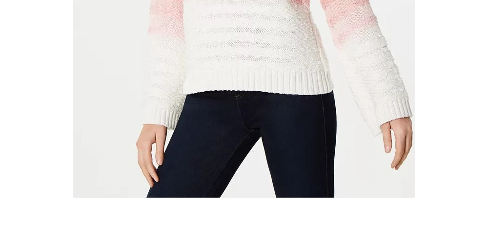 Suéter de malha trançada ombré feminino da INC International Concepts, branco, tamanho X-S