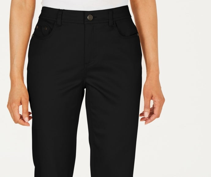 Shorts feminino Charter Club de cintura média na altura do joelho, preto, tamanho 8