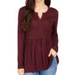 Top drapeado com renda frontal feminino Style &amp; Co, tamanho XX-G, roxo médio