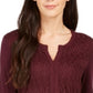Top drapeado com renda frontal feminino Style &amp; Co, tamanho XX-G, roxo médio