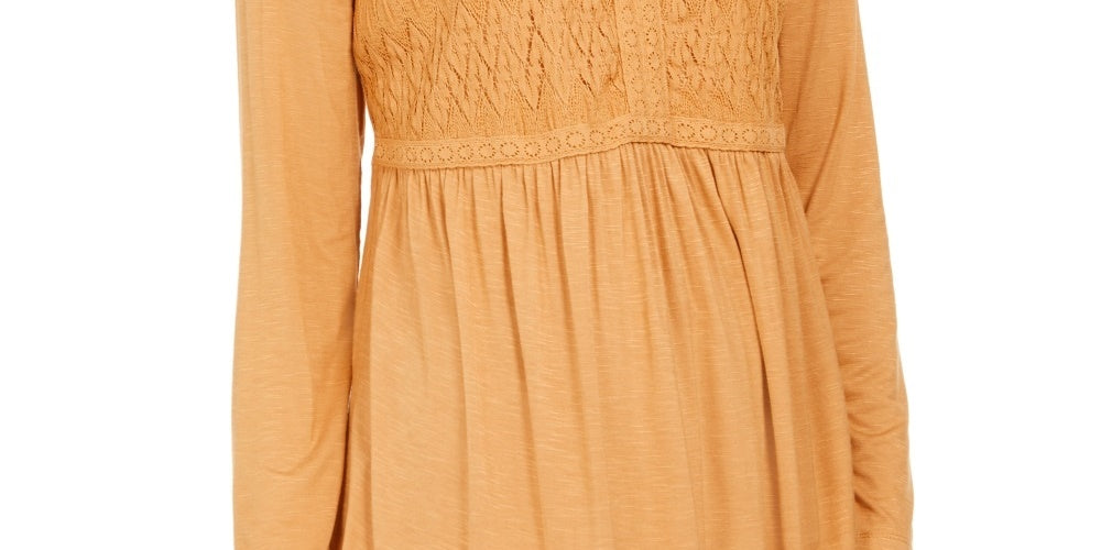 Top drapeado com renda frontal feminino Style &amp; Co, dourado, tamanho extragrande