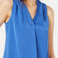 Camiseta regata feminina Alfani com decote em V, azul, tamanho pequeno, pequeno a médio