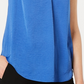 Camiseta regata feminina Alfani com decote em V, azul, tamanho pequeno, pequeno a médio