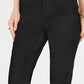 Calça chino feminina estilo &amp; co, comprimento até o tornozelo, preta, tamanho 6